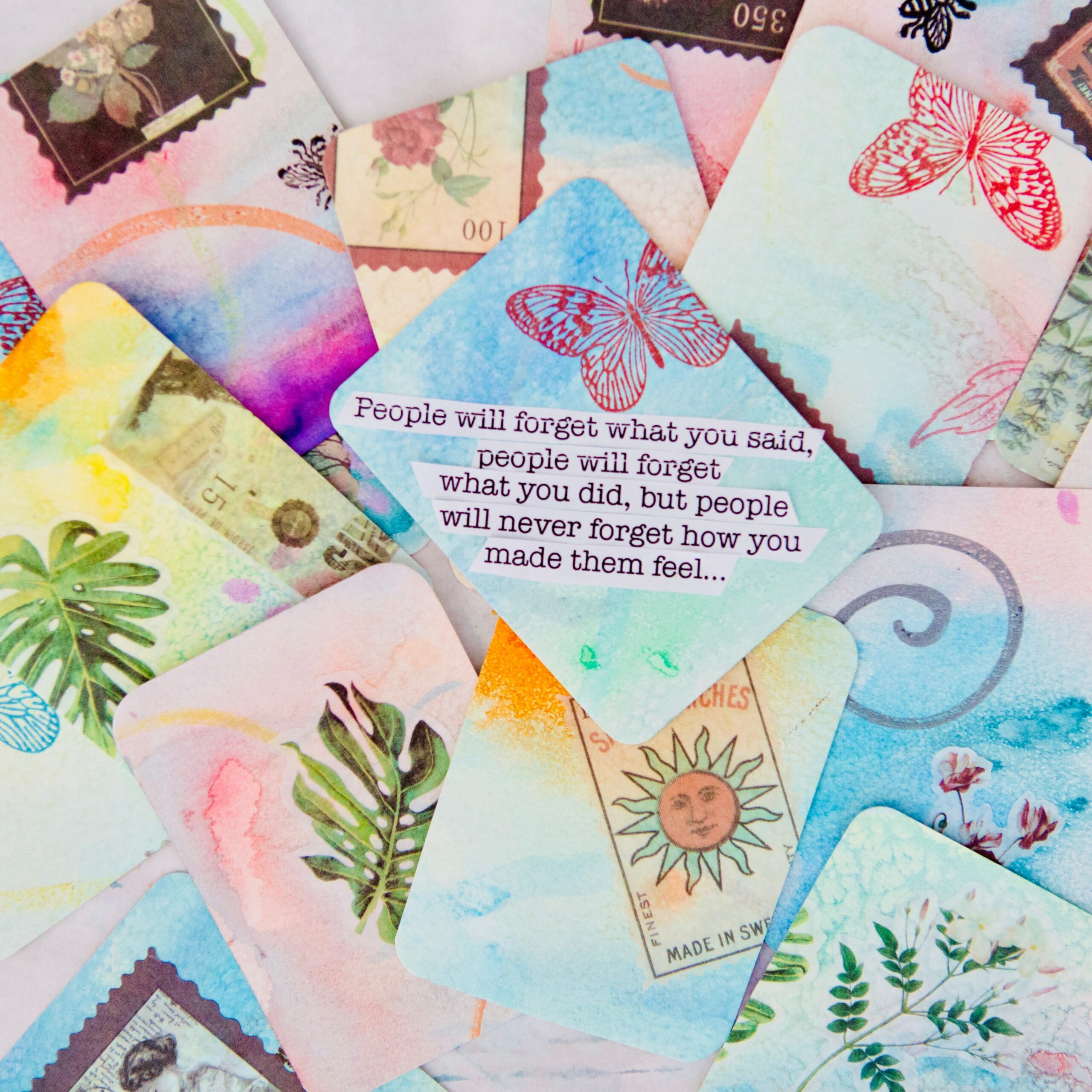 Affirmation card workshop-Toronto-heartfelt -Multi colour card with quote