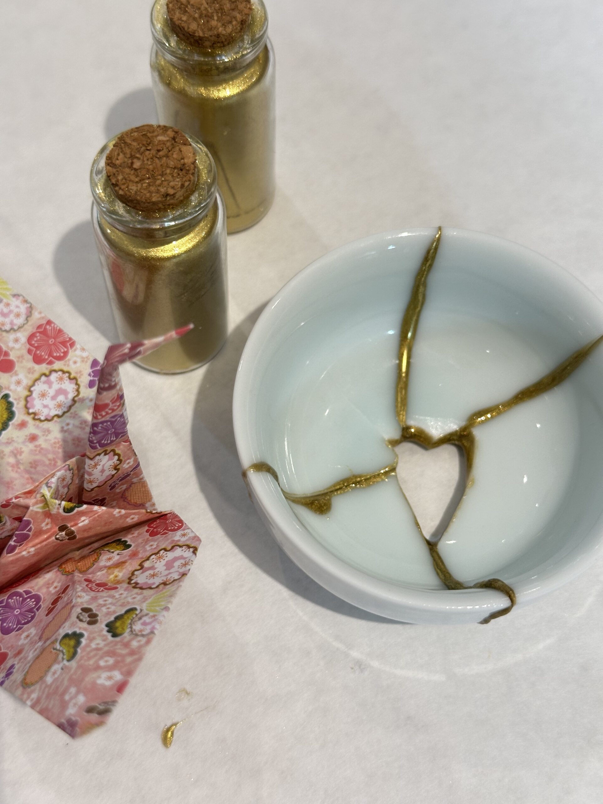 Heartfelt workshops-Kintsugi Toronto-Aqua bowl with gold