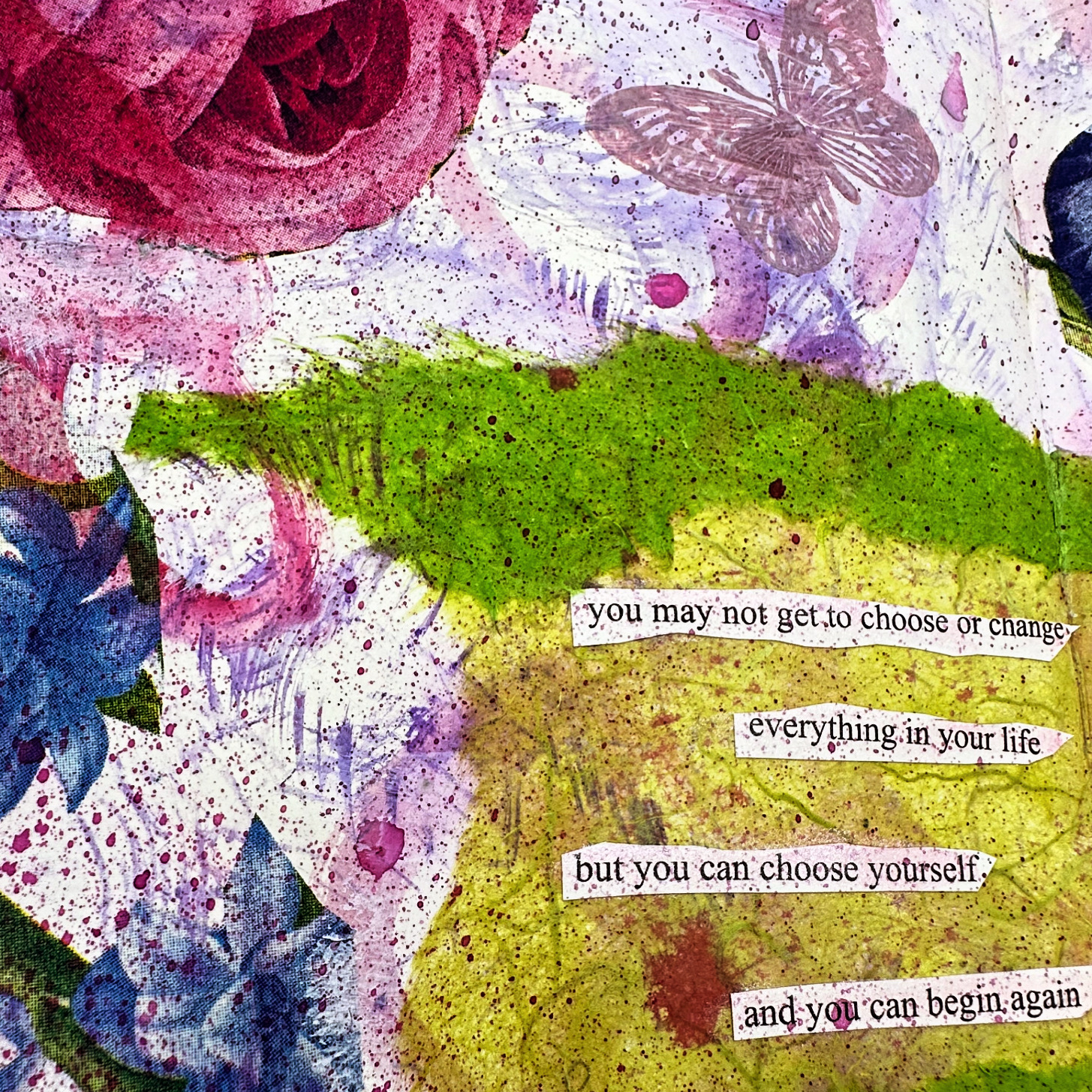 Mixed media floral art-Kim Ironmonger -Toronto-