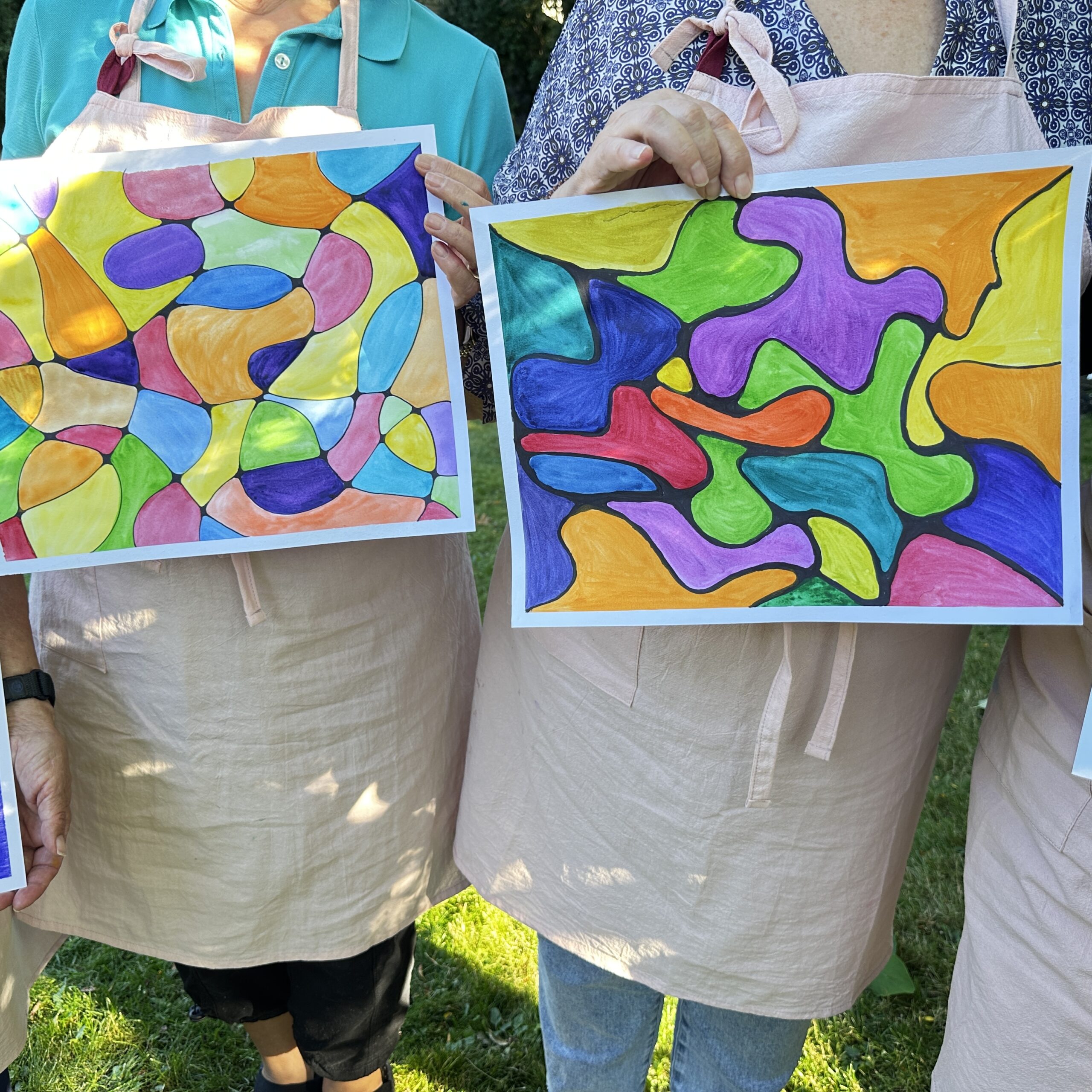 Neurographic art -Toronto-Two colourful pieces of abstract art-Multi colour