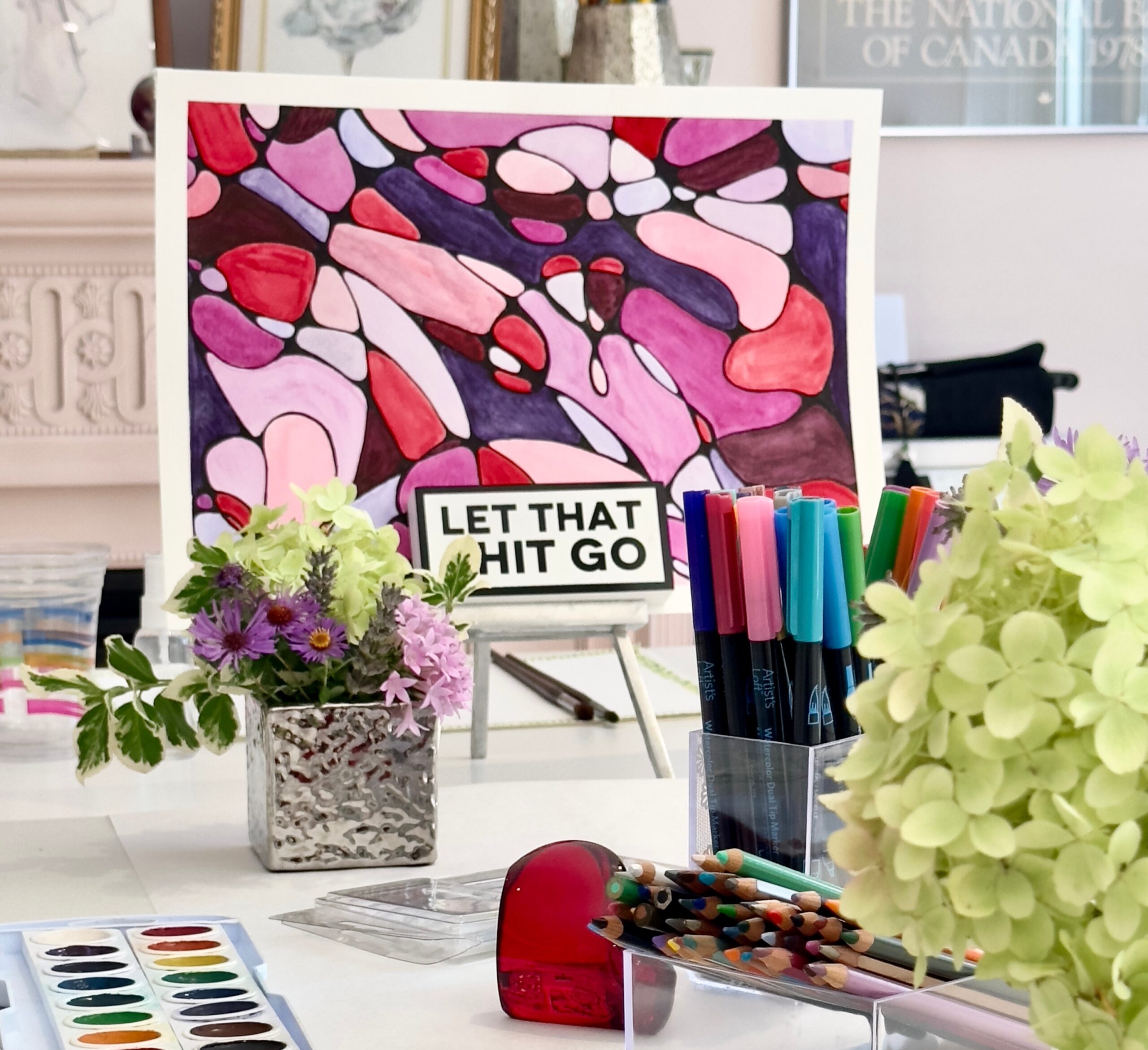 Neurographic painting-Created by Heartfelt workshops-Toronto-Paints -and Hydranga Flowers (1)