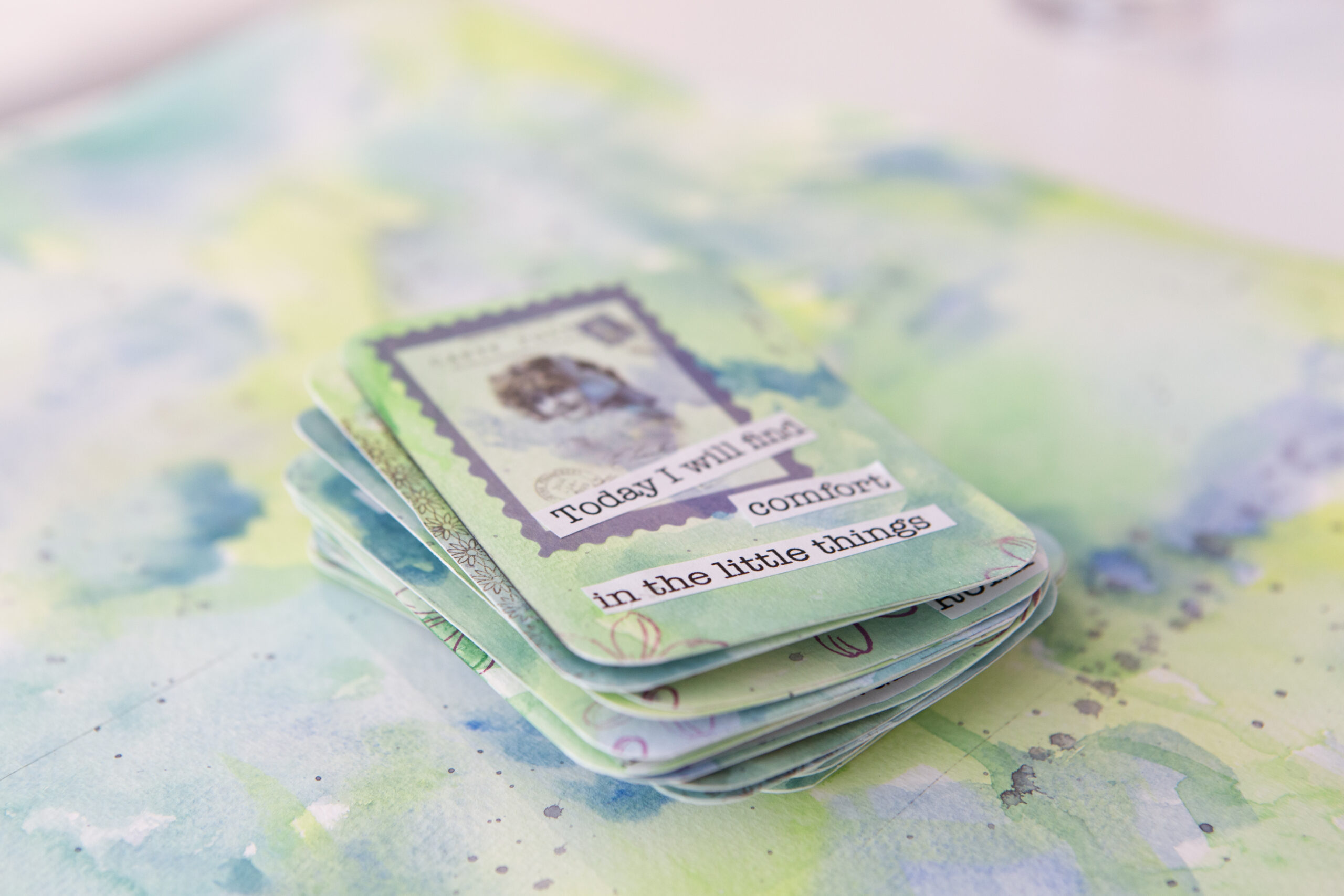 Pocket power affirmation cards-Toronto workshop-Soft green Cards