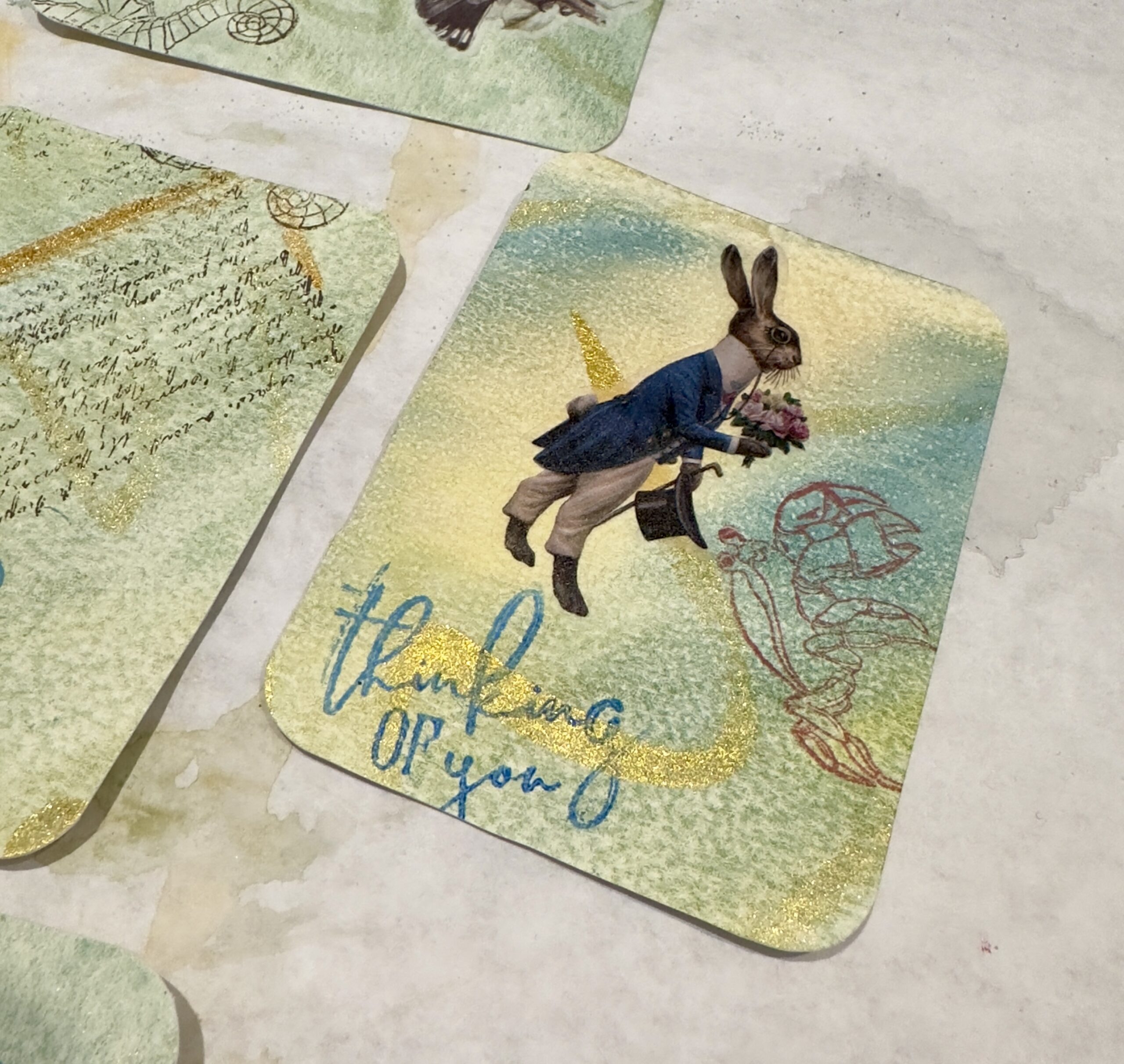 Thank you affirmation card with rabbit-Heartfelt workshops-Toronto