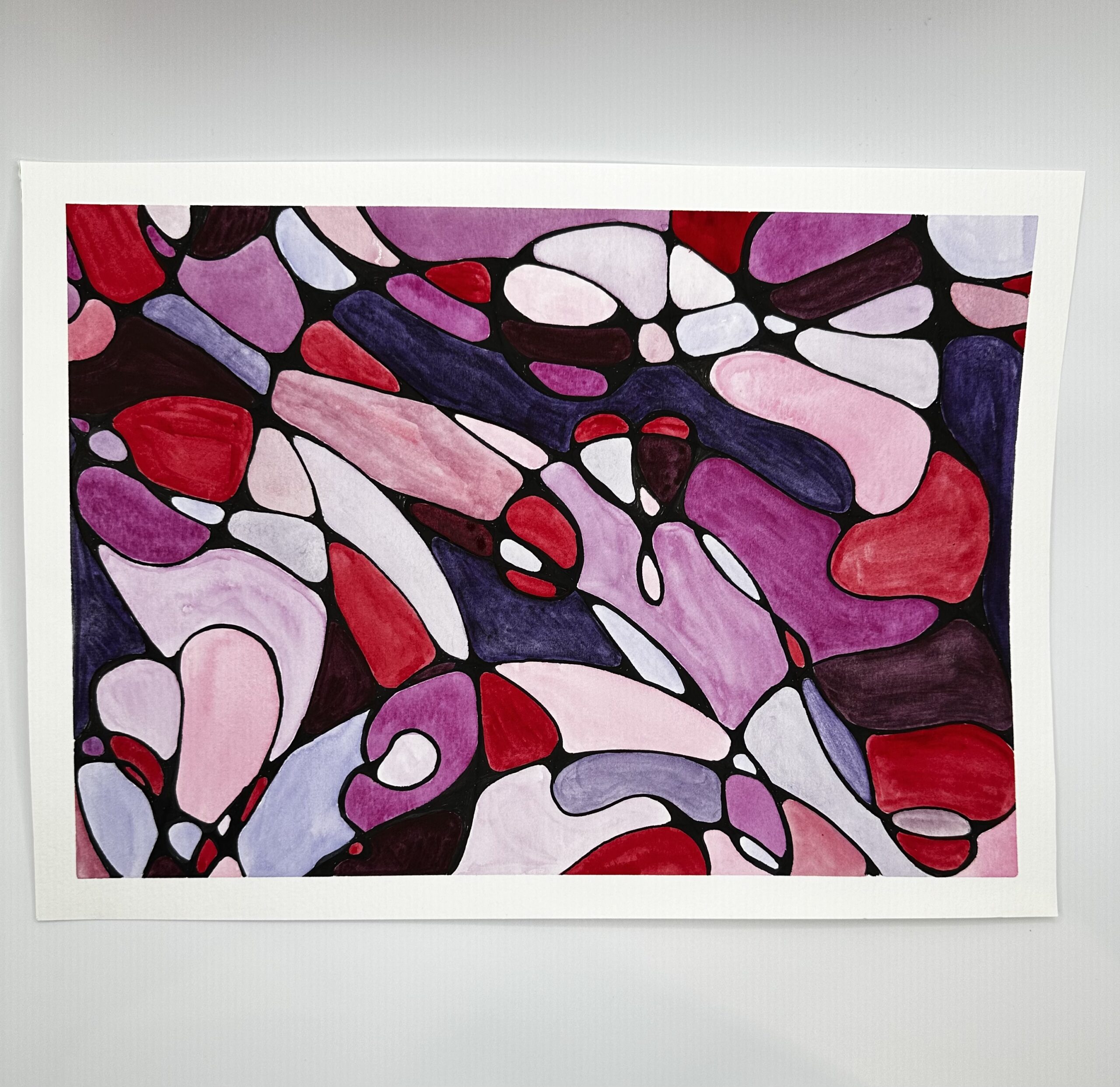 abstract art-Toronto-Heartfelt workshops-Purple- Pink- Red Colours
